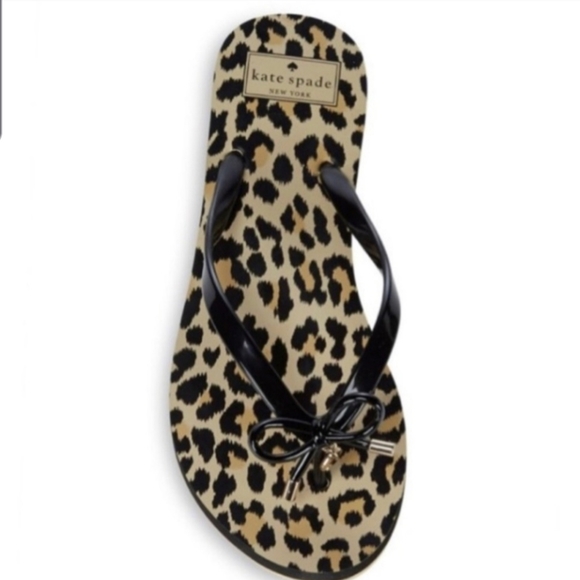 kate spade leopard print flip flops